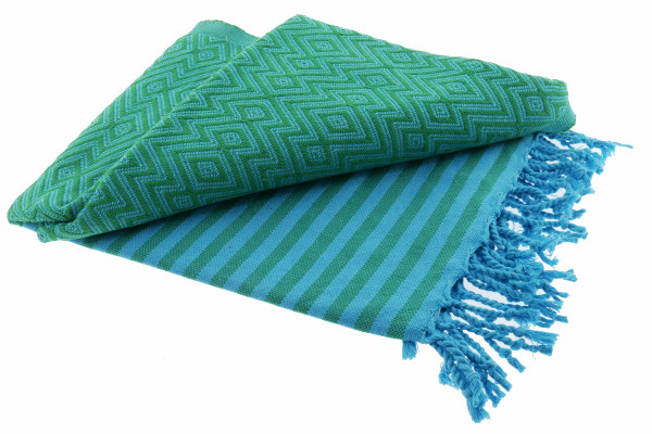 Serviette de bain hammam Kelim Lux Summer turquoise-vert