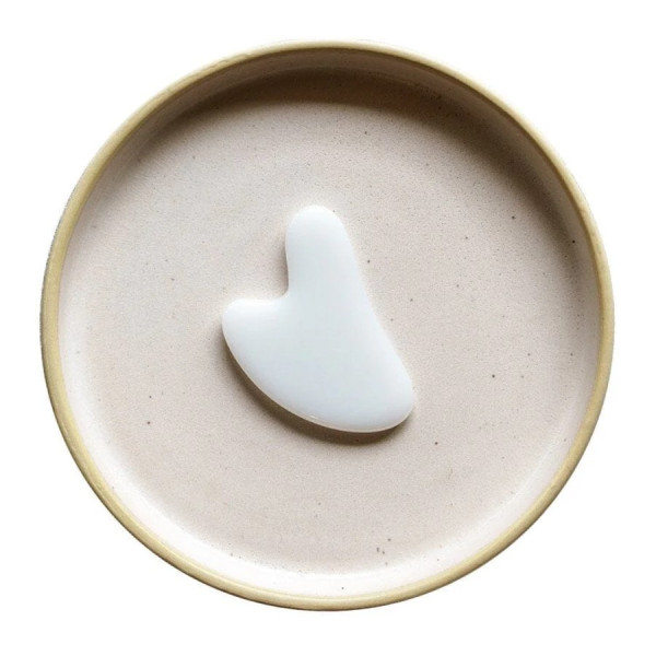 Gua Sha coeur jade blanc