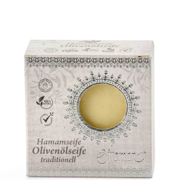 Savon pour hammam traditionnel à l'huile d'olive, emballé 200g