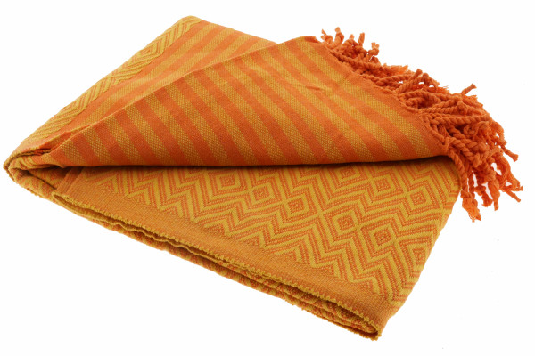 Hamam Badetuch Kelim Lux Summer orange-gelb