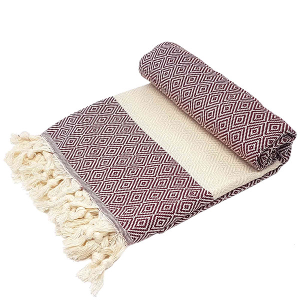 Hamam bath towel Elmas bordeaux