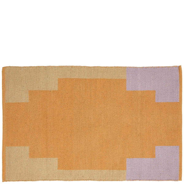 Tapis en coton HONEY, corail/sable/lilas, recyclé, 60x90cm