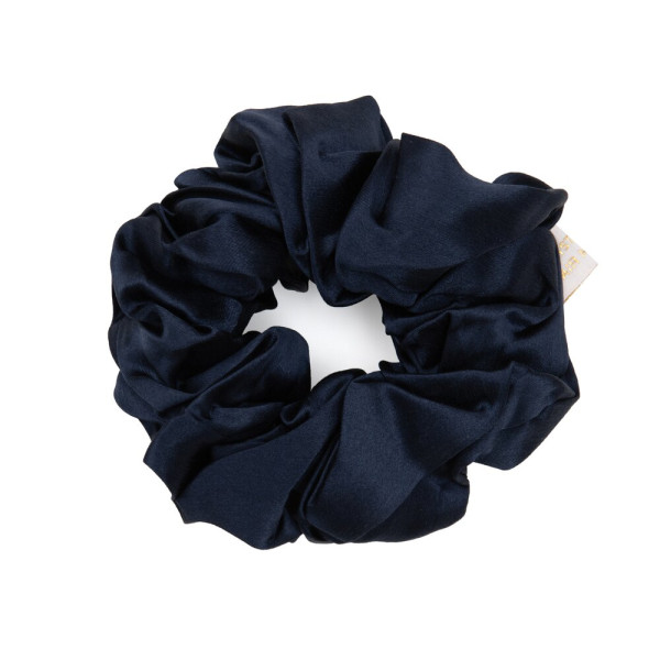 PURE SILK SCRUNCHIE navy