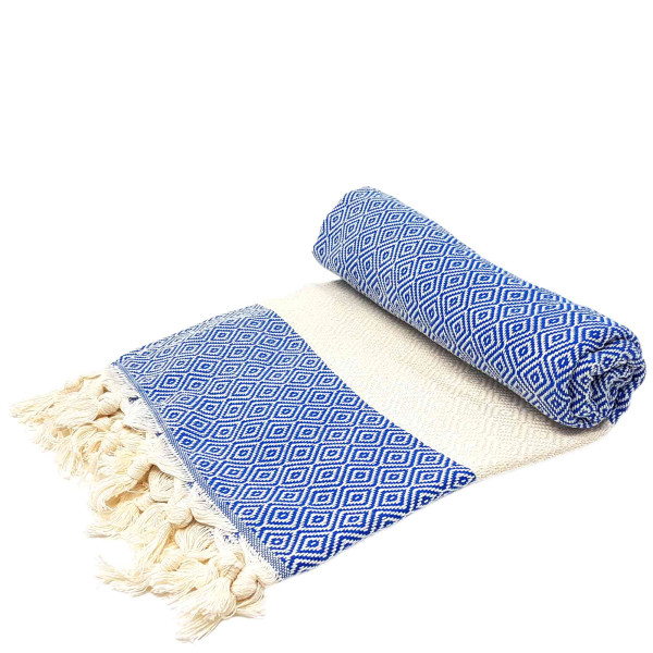 Drap de bain hammam Elmas bleu