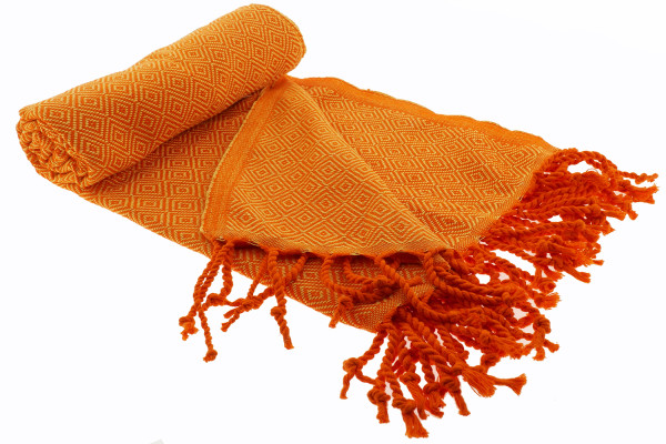 Drap de bain hammam Elmas Summer orange-jaune